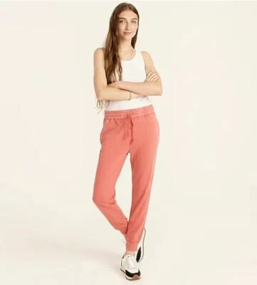 Nuevo Pantalones de Correr J Crew Mujer Naranja Suave Mágico Enjuague Dibujar Cuerda Cónicos M Foto 1 de 4