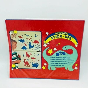 2 Sets Vintage Dinosaur Stick-Ups Decals Giftco 50 Shapes 2 Colors Reusable - Picture 1 of 9