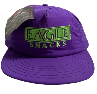 Gorra gorra vintage EAGLE SNACKS Snapback púrpura y verde bordada nueva con etiquetas Foto 1 de 4