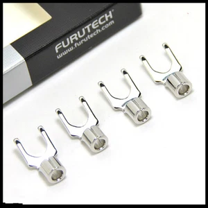 4x Furutech FP-203(R) Speaker cable Spade Connector Pure Copper Rhodium plug - Picture 1 of 4