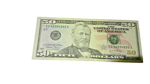 $50 FEDERAL RESERVE NOTE CRISP REPEATER-REPEATER EG 4899 4899 A 2004 - Picture 1 of 5