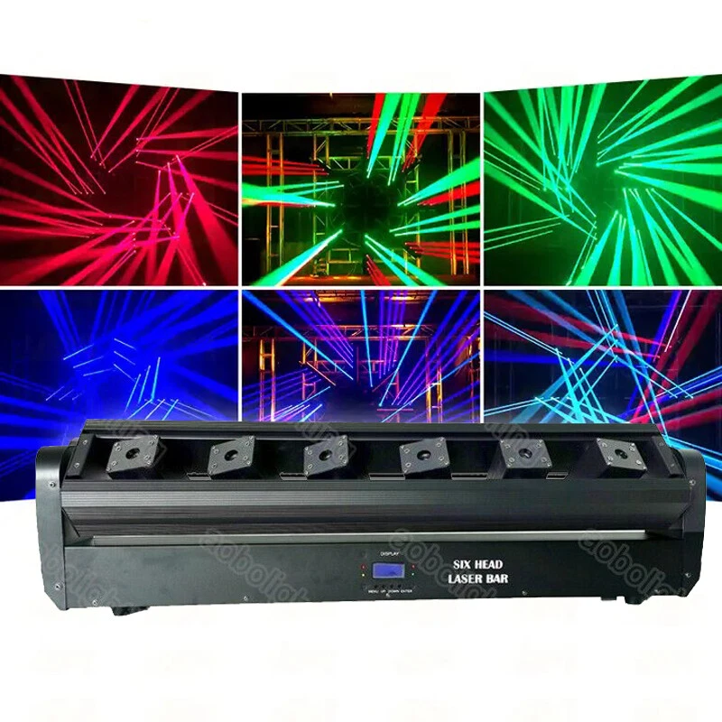 Disco Night club light lazer six 6 eyes heads moving dmx dj light beam laser bar - Image 1 of 4