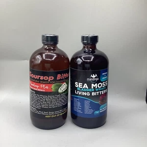 1 African Bitters: Soursop Bitters & 1 Sea Moss Bitters 16 oz. - Picture 1 of 9