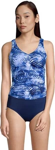 NWT Lands End Adjustable Cinch V-Neck Underwire Tankini Top Size 14 $80 8C66 - Picture 1 of 5