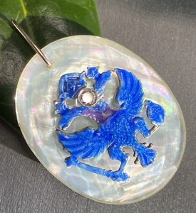 Vintage Diamond Pendant Pearl Crown Eagle Estate Fine Jewelry Pre-Owned Antique - Picture 1 of 22