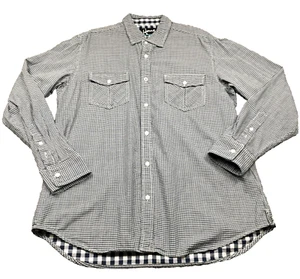 Howe Mens Shirt Sz XL Black White Check Button-Up Button Pockets Long Sleeve - Picture 1 of 11
