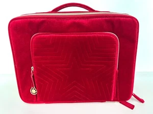 ESTUCHE BOLSO DE TREN DE VIAJE CON CREMALLERA DE TERCIOPELO ROJO ESTEE LAUDER 2023 - Imagen 1 de 6