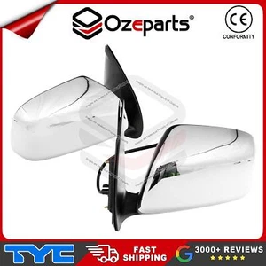 Set / Pair LH+RH Electric Door Mirror Chrome For Toyota Hilux Ute 2WD 4WD 05~15 - Picture 1 of 6