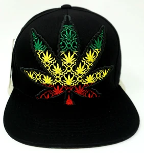 MARIHUANA LEAF Snapback Cap Mütze Smoke 420 Pot THC Cannabis Weed Neu mit Etikett - Bild 1 von 4