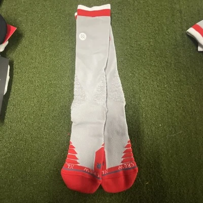 Houston Rockets NBA Stance Fusion Logo Crew Socks Gray/Red Size XL (13-16) - Image 1 of 3
