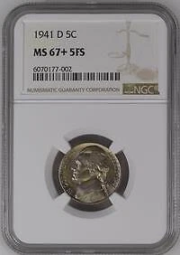 1941 D Jefferson Nickel NGC MS67+ 5FS Full Steps Toned *DoubleJCoins* JL1100-100 - Image 1 of 4