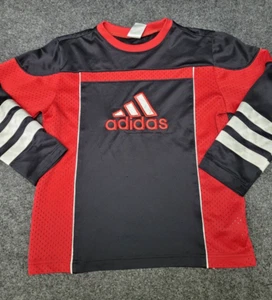 Adidas Shirt Youth Medium Black Red Shirt Climalite Soccer Boys Kids Outdoor - Picture 1 of 16