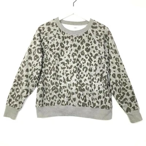 Old Navy Leoprint Rundhals Pullover Sweatshirt taupe braun-grau Gr. Small - Bild 1 von 5
