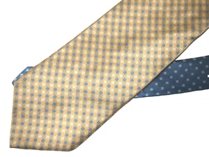 Tommy Hilfiger Mens Necktie Tie Blue Gold Geometric Two-Tone 58" Career - Picture 1 of 4