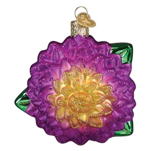 Alte Welt Weihnachten Dahlie Blume Glas Ornament für Weihnachtsbaum mit GRATIS Box - Bild 1 von 6