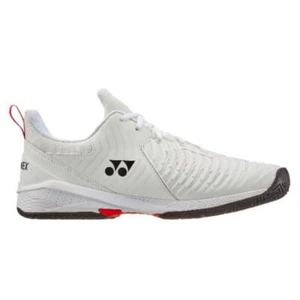 Yonex Power Cushion Sonicage 3 Men's Tennis Shoe (White/Red) For All Courts - Picture 1 of 4