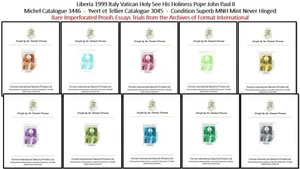 Liberia 1999 EE. UU. Cumbre de la ONU Italia Vaticano Santa Sede Papa Juan Pablo II Prueba MNH - Imagen 1 de 12