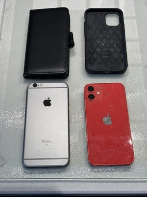 Pair of iPhones - iPhone 12 Mini Product Red + iPhone 6S - Need Unlocked/Reset - Image 1 of 4