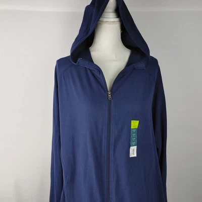 Куртка с капюшоном на молнии Tek Gear Essential Active темно-синяя плюс 3X - Изображение 1 из 4