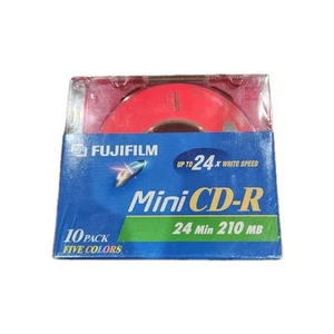Fujifilm Mini CD-R 10er Pack 5 Farben 24 Minuten 210MB bis zu 24x Geschwindigkeit versiegelt - Bild 1 von 5