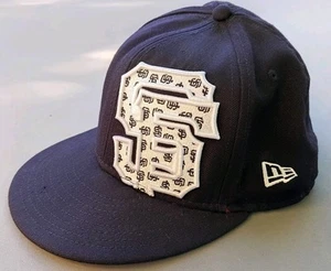SF Giants Hat *Rare Side Patch Wool Circa 2005 Black Read New Era 59fifty 7 1/8 - Picture 1 of 9