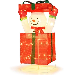Beleuchteter Schneemann in Geschenkbox Weihnachtsdeko - Bild 1 von 1