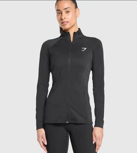 GYMSHARK Slim Fit Trainingsjacke mit Reißverschluss schwarz Damen Größe XSmall - Bild 1 von 6