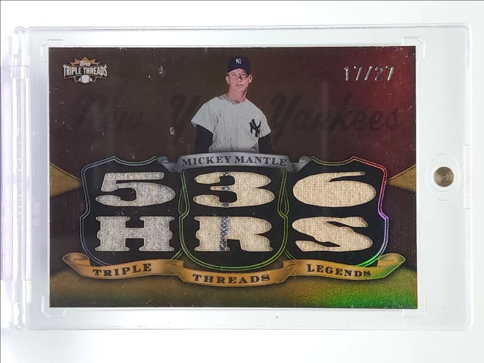 MICKEY MANTLE 2009 TOPPS TRIPLE THREADS LEGENDS PATCH RUBY RED /27 Q4444 - Image 1 of 2