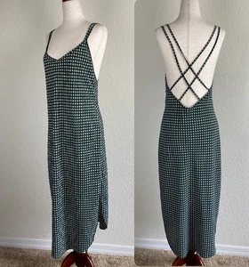 Vestido sin Mangas Vintage Victoria Secret S Sin Espalda Verde Floral Cottagecore Midi Años 90 - Imagen 1 de 7