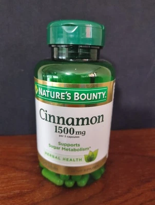 Nature's Bounty Canela, Metabolismo del Azúcar, 1500mg - 100 Cápsulas - CAD 12/27 Foto 1 de 3