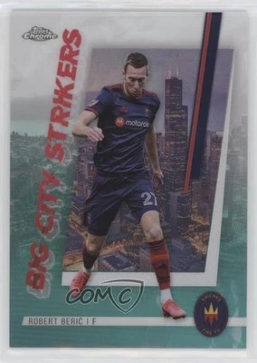 2021 Chrome MLS Big City Strikers Aqua Refractor /99 Robert Beric Rookie RC - Image 1 of 2