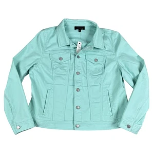 NWT Talbots Womens Mint Denim Jacket Sz XL - Picture 1 of 6