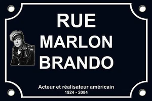 PLAQUE de RUE Marlon BRANDO cinéma 20X30CM ALU NEUF PERSONNALISABLE avec photo - Picture 1 of 1