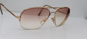 Vintage Victory Eyelon Gold Pilot Half-Rim Sunglasses France FRAMES ONLY - Picture 1 of 6