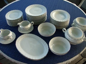 44 tlg. Eschenbach Bavaria Platin Rand für 12 Pers. Ess-Service-Topzustand - Bild 1 von 12