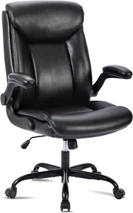 Bürostuhl Ergonomischer Schreibtischstuhl Leder Drehstuhl Computerstuhl Office - Bild 1 von 8