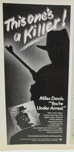 Miles Davis You're Under Arrest Record 1985 Stampa Vintage Pubblicità Sala Musica Jazz - Foto 1 di 1
