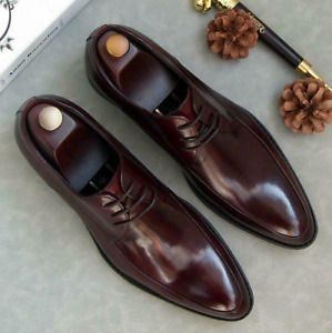 Real Leather Mens Dress Formal Shoes Business Work Oxfords Wedding Pointy Toe L