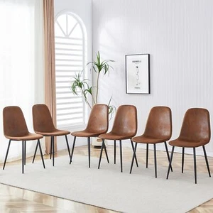 6 Room Table Restaurant Dining Metal Kitchen Dining Black Modern for Set Chairs - Picture 1 of 9