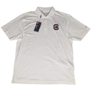 South Carolina Gamecocks | Under Armour | White | Men's Polo Shirt | Size L - Picture 1 of 8