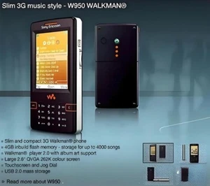Phone Sony Ericsson W950 W950i 2G GSM 900/1800/1900 Bluetooth Mp3 Original - Picture 1 of 10