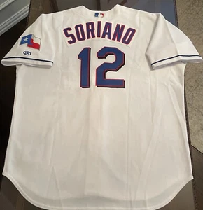 Vintage Alfonso Soriano Texas Rangers Authentic On-Field Rawlings Jersey Size 52 - Picture 1 of 22