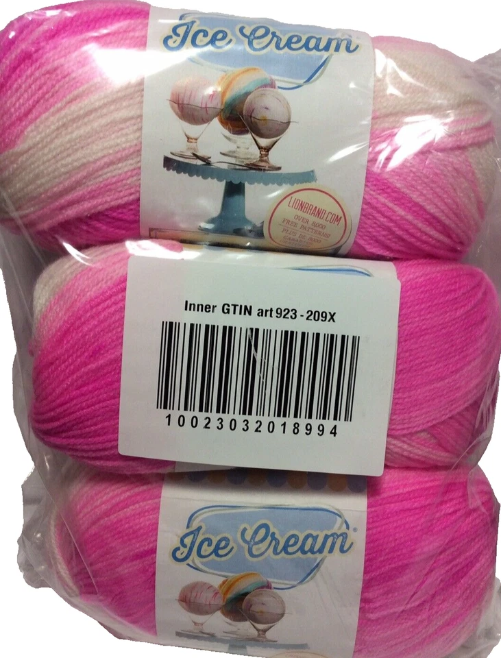 Lion BRAND Yarn Ice Cream Skeins Birthday Cake #3 Light 100 Acrylic