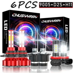 For Volvo S40 2005-2007 Combo HID/LED Headlight Hi/Lo Beam+Fog Light Bulbs Kit - Picture 1 of 16