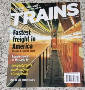 TRAINS Febuary 2003     FASTEST FREIGHT IN AMERICA  - Picture 1 of 1