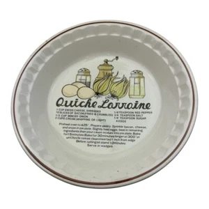 Vintage Allied Quicke Lorraine Pie Plate Recipe - Picture 1 of 6