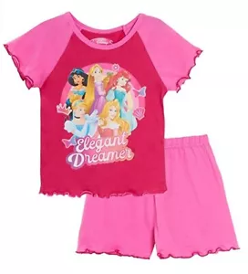 Girls Disney Princess Short Pyjamas Elegant Dreamer Shortie Ages 1-4 Years Pink - Picture 1 of 1