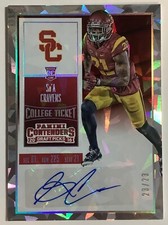 2016 Contenders Su’A CRAVENS Rc College Ticket Cracked Ice Auto Autograph /23