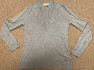 Michael Kors Grey Sweater with Detail around Neckline - Size Medium - Picture 1 of 3