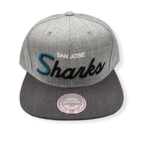Mitchell & Ness San Jose Sharks Tri Pop Special Script Gray Adjustable Snapback - Picture 1 of 6